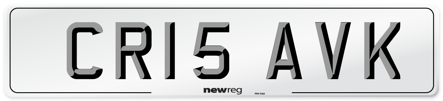 CR15 AVK Number Plate from New Reg
